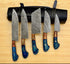 Hasuki- Handgefertigtes Damaststahl-Kochmesser-Set